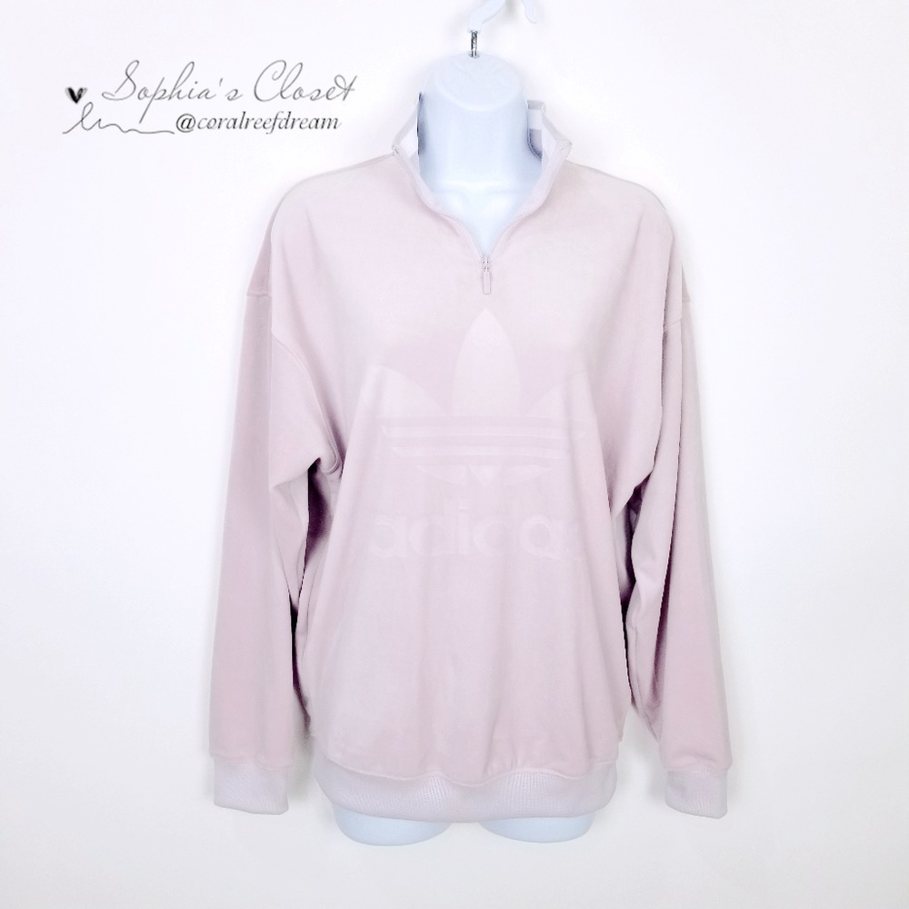 Adidas Originals Velvet Half-Zip Top Lavender